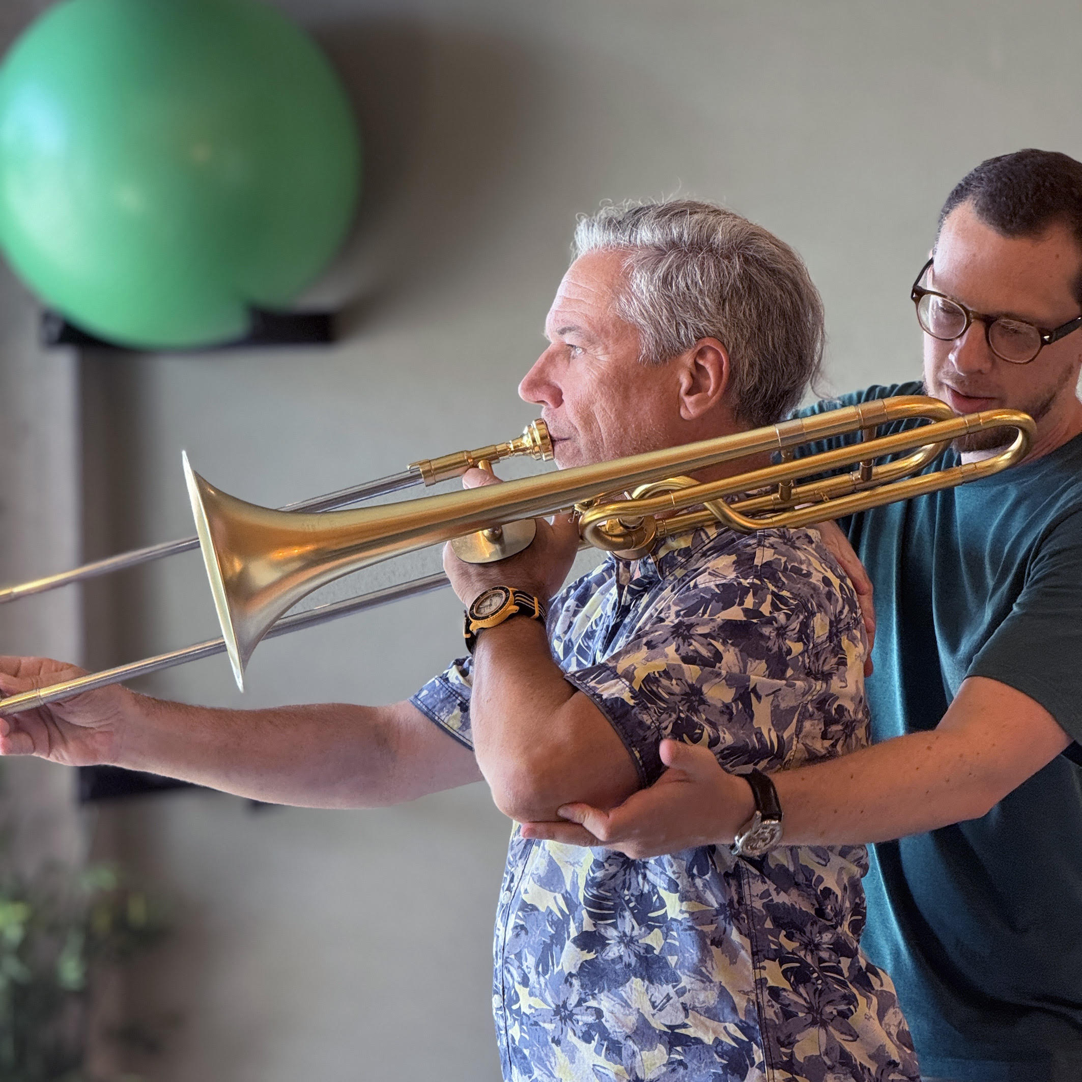 Tromboniste en séance